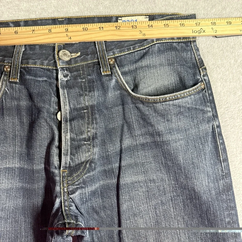G Star Raw Jeans Men 34x30 Blue 3301 Straight Leg‎ Dark Wash Button Fly Italy